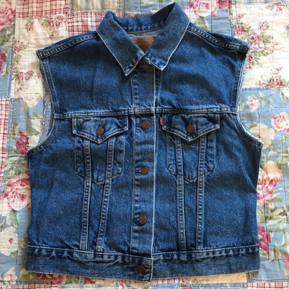 Vintage 90s Levi’s Denim Vest Medium - Picture 1 of 7